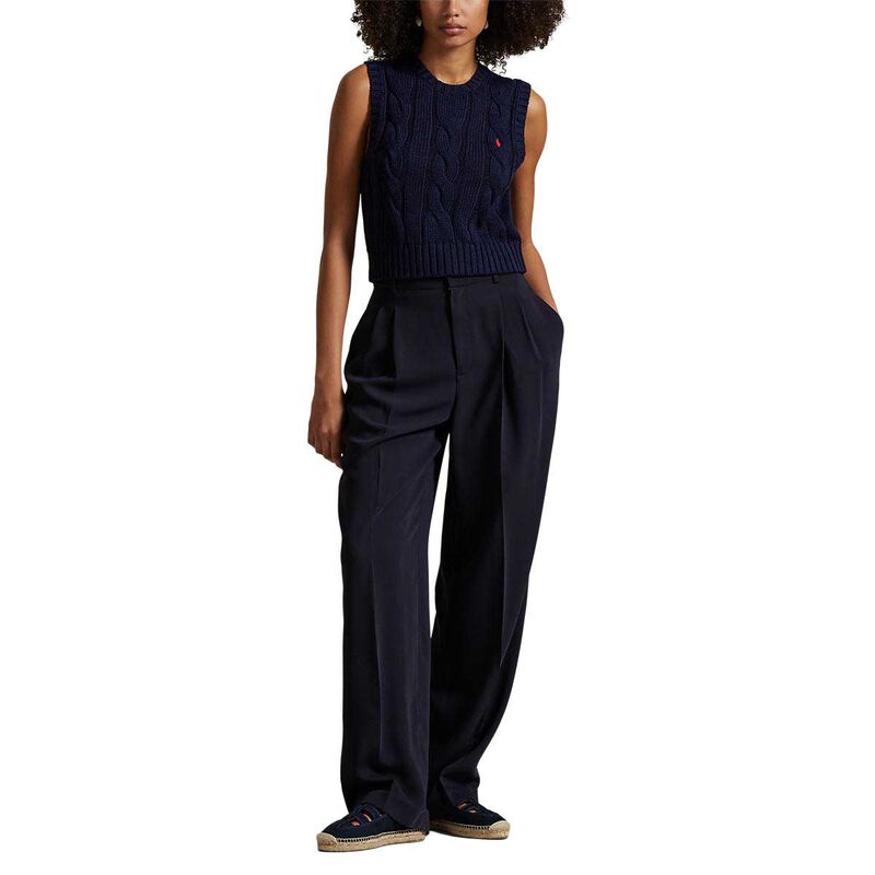 Polo Ralph Lauren Cable Knit Cotton Cropped Vest image number 3